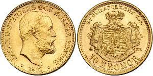 10 Krone Suède Or Oscar II de Suède (1829-1907)