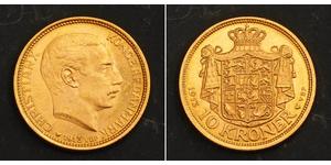 10 Krone Danimarca Oro Cristiano X di Danimarca (1870 - 1947)