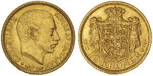 10 Krone Danimarca Oro Cristiano X di Danimarca (1870 - 1947)