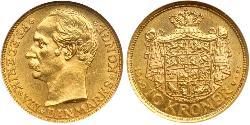 10 Krone Dinamarca Oro Federico VIII de Dinamarca (1843 - 1912)