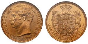 10 Krone Dinamarca Oro Federico VIII de Dinamarca (1843 - 1912)