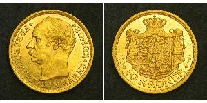 10 Krone Dinamarca Oro Federico VIII de Dinamarca (1843 - 1912)