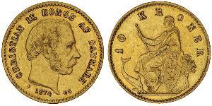 10 Krone Dinamarca Oro Christian IX de Dinamarca (1818-1906)