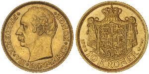 10 Krone Dinamarca Oro Federico VIII de Dinamarca (1843 - 1912)