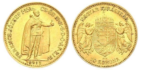 10 Krone Reino de Hungría (1000-1918) Oro Franz Joseph I (1830 - 1916)