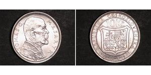 10 Krone Checoslovaquia  (1918-1992) Plata 