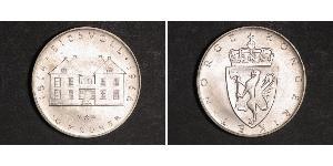 10 Krone Noruega (1905 - ) Plata Haakon VII de Noruega (1872 - 1957)