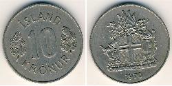 10 Krone Islanda Rame/Nichel 