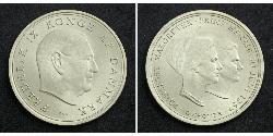10 Krone Dänemark Silber Margrethe II. (Dänemark) (1940-) / Friedrich IX. (Dänemark) (1899 - 1972)