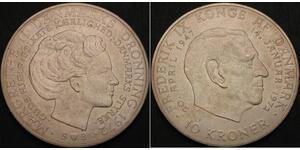 10 Krone Dänemark Silber 