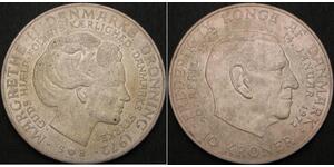 10 Krone Dänemark Silber 