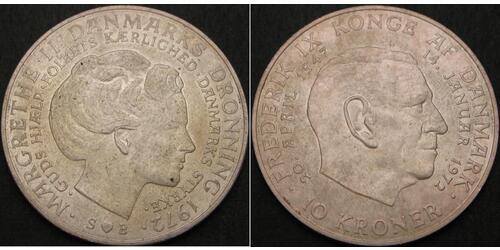 10 Krone Dänemark Silber 