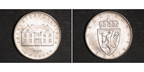 10 Krone Kongeriket Norge (1905 - ) Silber Haakon VII. (1872 - 1957)