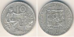 10 Krone Tschechoslowakei  (1918-1992) Silber 