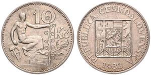 10 Krone Tschechoslowakei  (1918-1992) Silber 