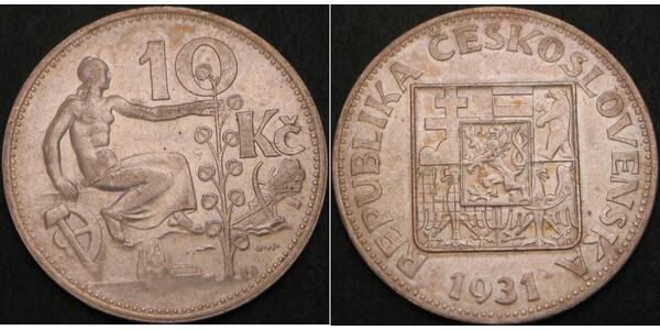 10 Krone Czechoslovakia (1918-1992) Silver 