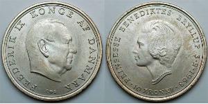 10 Krone Denmark Silver Frederick IX of Denmark (1899 - 1972)
