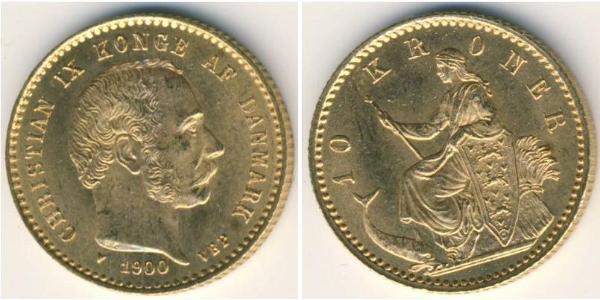 10 Krone 丹麦 金 