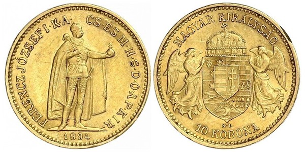 10 Krone 匈牙利王国 金 弗朗茨·约瑟夫一世 (1830 - 1916)