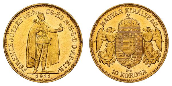 10 Krone 匈牙利王国 金 弗朗茨·约瑟夫一世 (1830 - 1916)