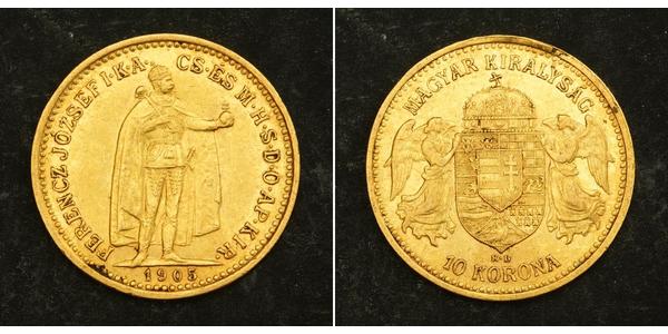 10 Krone 匈牙利王国 金 弗朗茨·约瑟夫一世 (1830 - 1916)