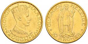 10 Krone 挪威 金 哈康七世  (1872 - 1957)