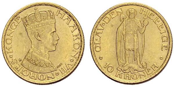 10 Krone 挪威 金 哈康七世  (1872 - 1957)