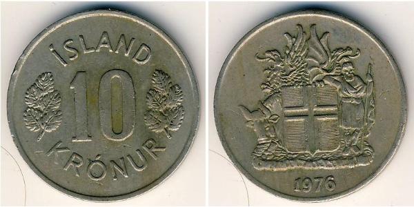 10 Krone Iceland 銅/镍 