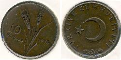 10 Kurush Turquía (1923 - ) Bronce 