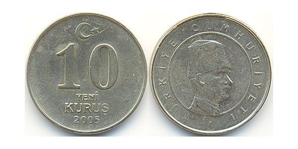 10 Kurush Türkei (1923 - ) Messing/Nickel 