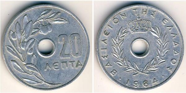 10 Lepta Reino de Grecia (1944-1973) Aluminio 