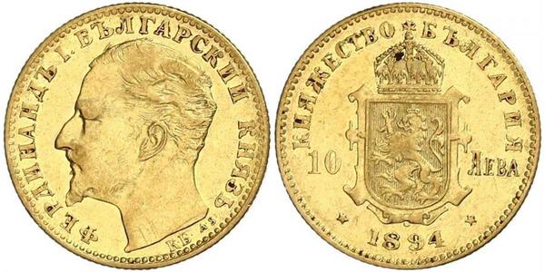 10 Lev Bulgaria Gold Ferdinand I of Bulgaria (1861 -1948)