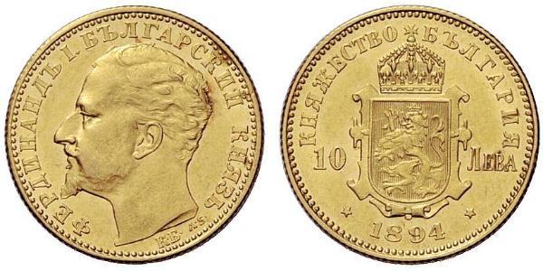 10 Lev Bulgaria Gold Ferdinand I of Bulgaria (1861 -1948)