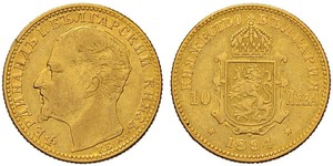 10 Lev Bulgaria Oro Ferdinando I di Bulgaria (1861 -1948)