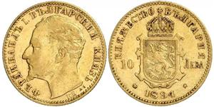 10 Lev Bulgaria Oro Ferdinando I di Bulgaria (1861 -1948)