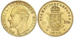 10 Lev Bulgaria Oro Ferdinando I di Bulgaria (1861 -1948)