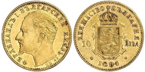 10 Lev Bulgaria Oro Ferdinando I di Bulgaria (1861 -1948)