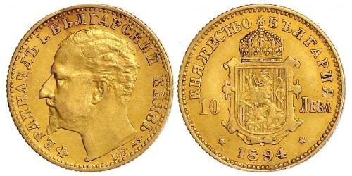 10 Lev Bulgaria Oro Ferdinando I di Bulgaria (1861 -1948)