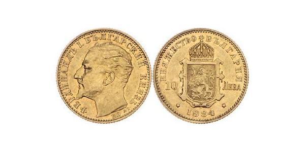 10 Lev Bulgaria Oro Ferdinando I di Bulgaria (1861 -1948)