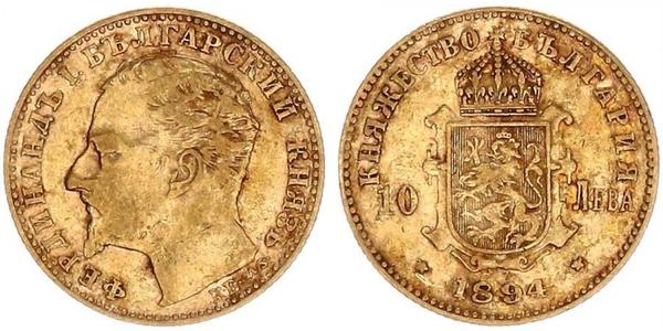 10 Lev 保加利亚 金 Ferdinand I of Bulgaria (1861 -1948)