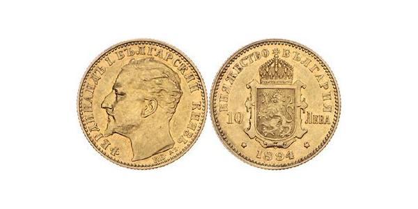 10 Lev 保加利亚 金 Ferdinand I of Bulgaria (1861 -1948)