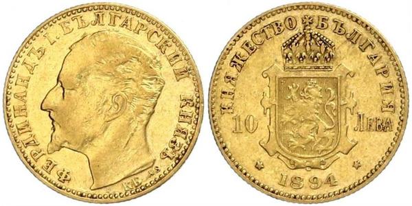 10 Lev 保加利亚 金 Ferdinand I of Bulgaria (1861 -1948)