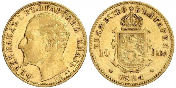 10 Lev 保加利亚 金 Ferdinand I of Bulgaria (1861 -1948)