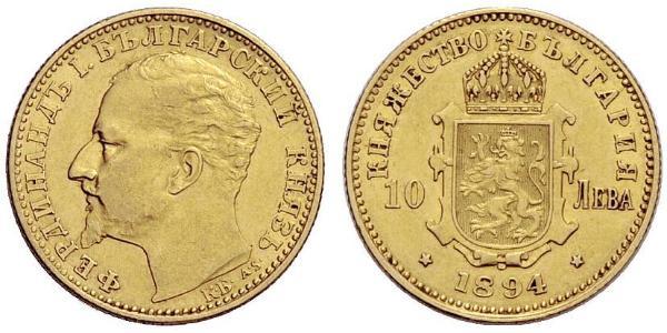 10 Lev 保加利亚 金 Ferdinand I of Bulgaria (1861 -1948)