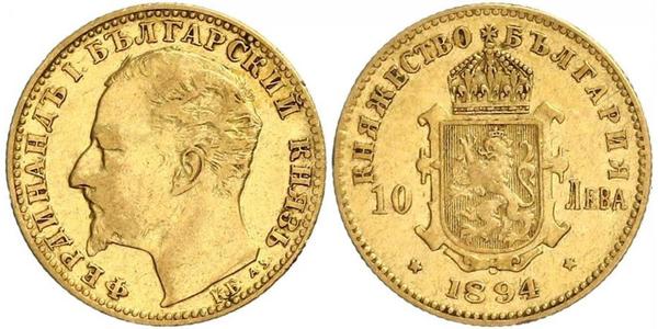 10 Lev 保加利亚 金 Ferdinand I of Bulgaria (1861 -1948)