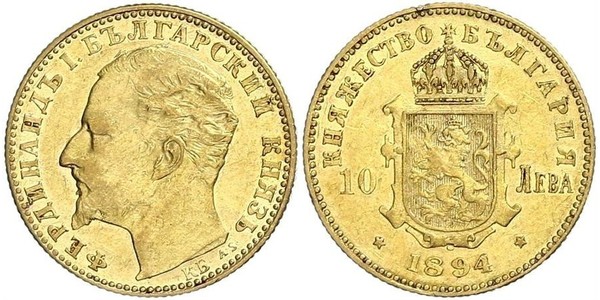 10 Lev 保加利亚 金 Ferdinand I of Bulgaria (1861 -1948)