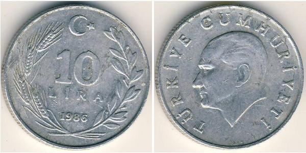 10 Lira Turquía (1923 - ) Aluminio 