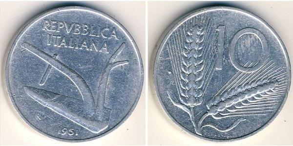 10 Lira Italien (1946 - ) Aluminium 