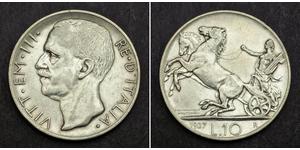 10 Lira Kingdom of Italy (1861-1946) Argent Victor-Emmanuel III d