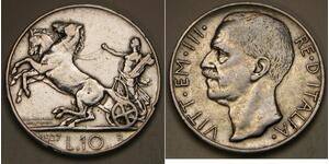 10 Lira Kingdom of Italy (1861-1946) Argent Victor-Emmanuel III d